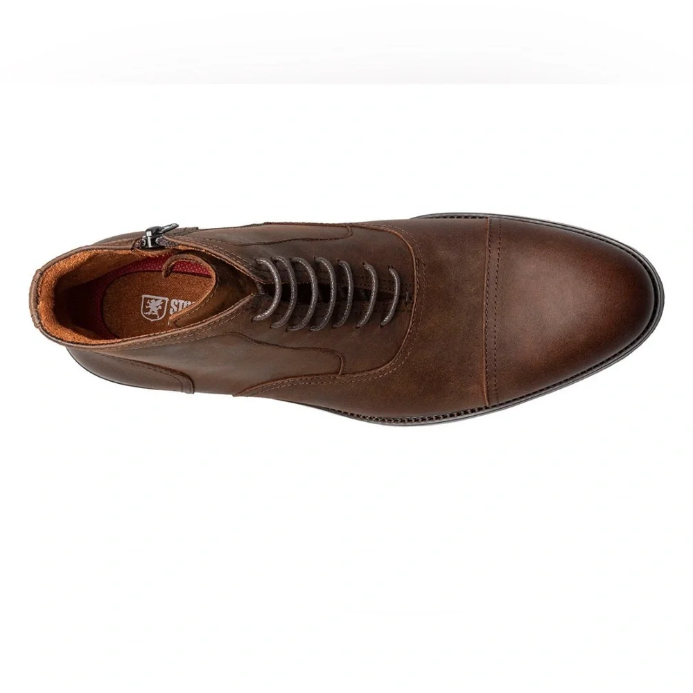 Stacy Adams Men's Porter Brown Leather Cap Toe Boots- Size 8.5